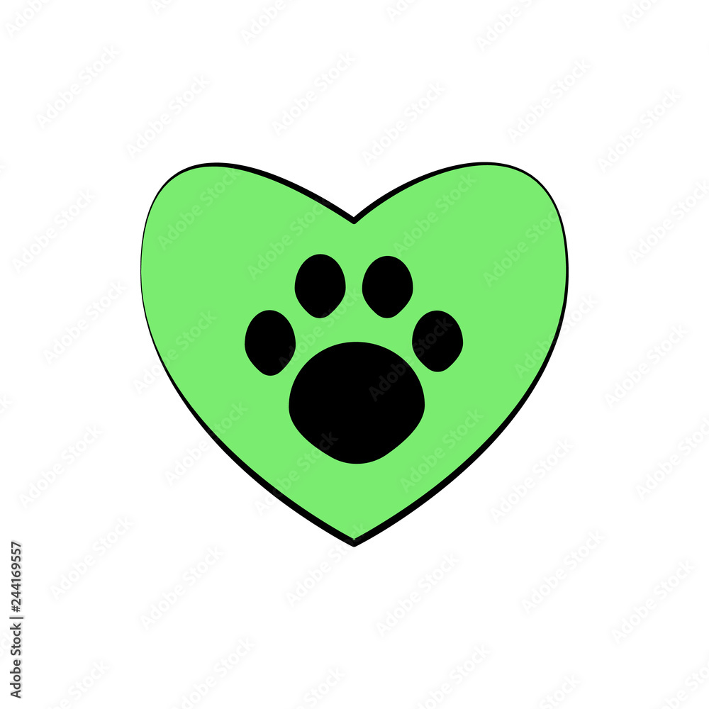 Animal cruelty free logo design. Not tested on animals, Cruelty free sign.  Symbol with green heart and animal paw print. Stock Vector | Adobe Stock