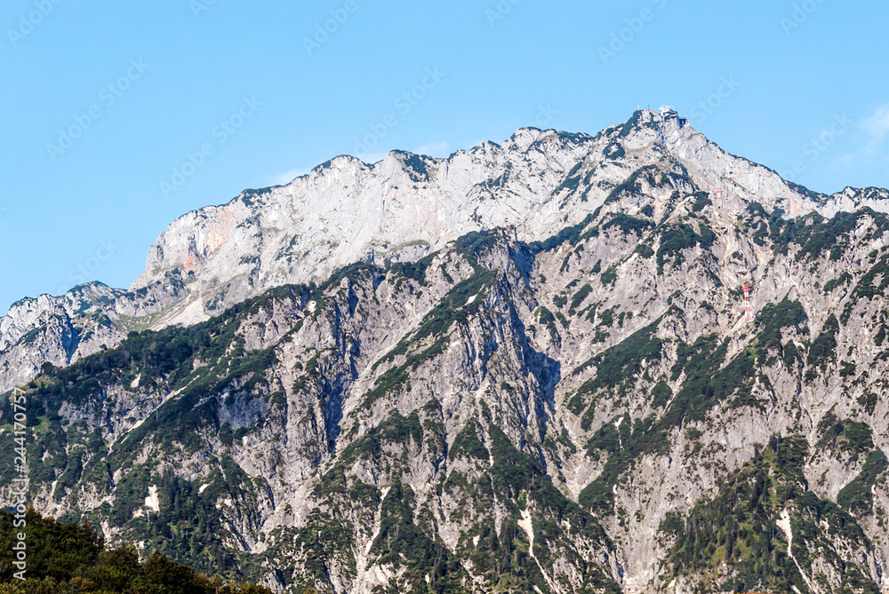 Mountains in the Austrian Alps on a sunny day