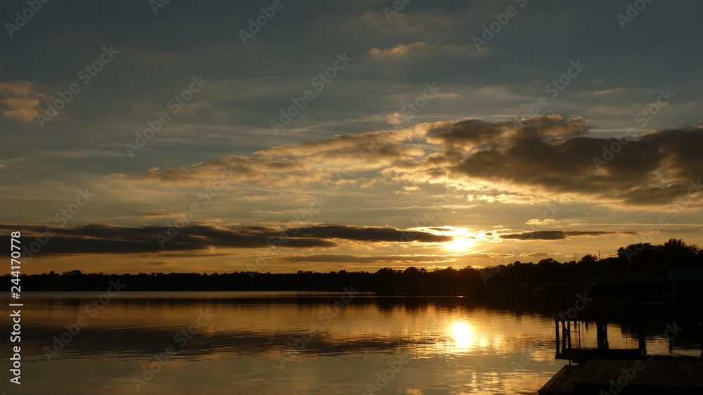 sunset over lake