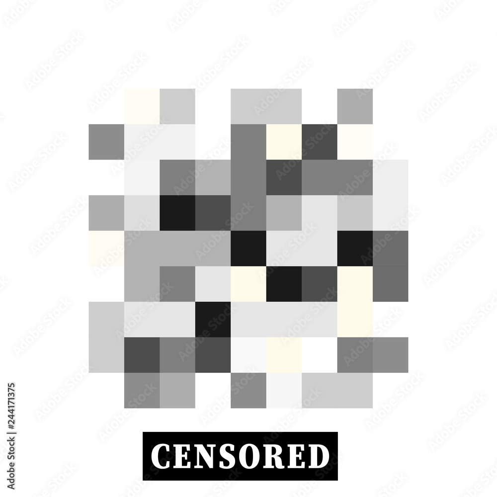 Pixel Censored Sign Black Censor Bar Concept Stock Vector Adobe Stock 