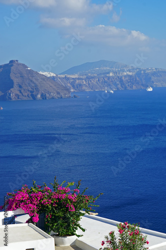 Beautiful and colorful view in Oia, Santorini