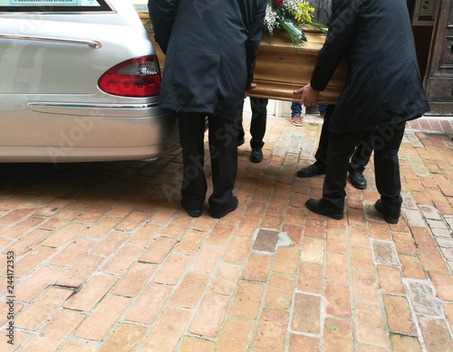 hearse open and empty