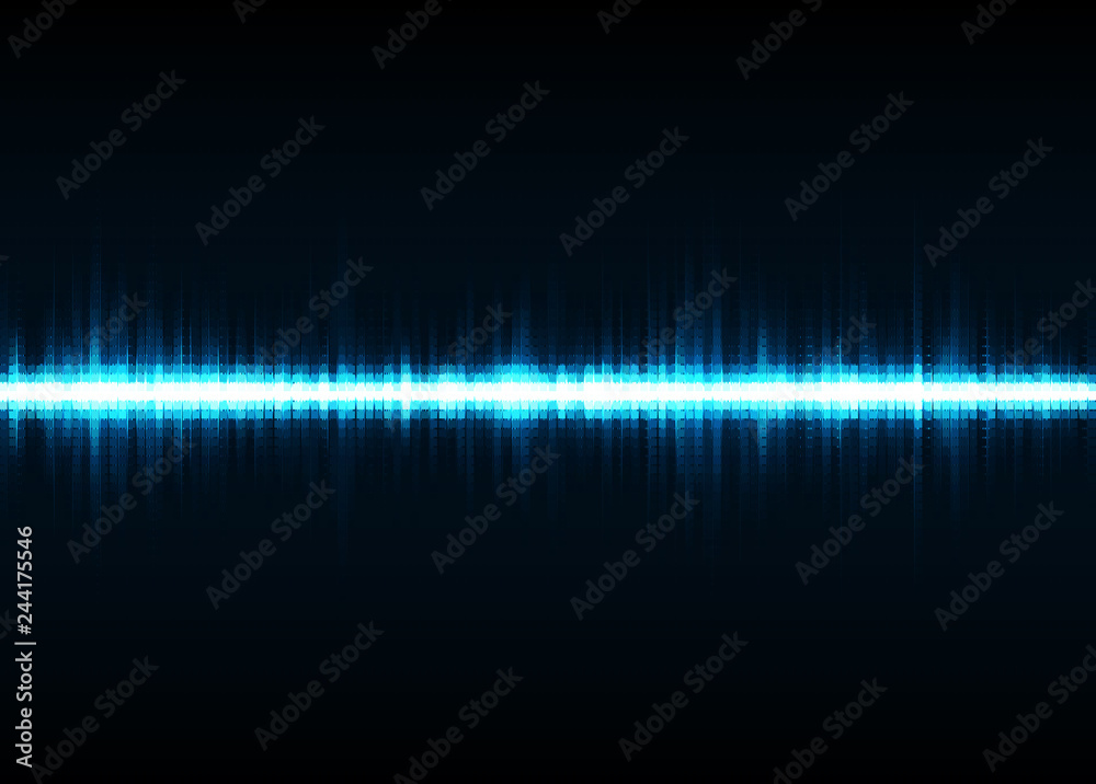 Sound wave vector background. Blue digital equalizer Sound wave vector background. Blue digital equalizer