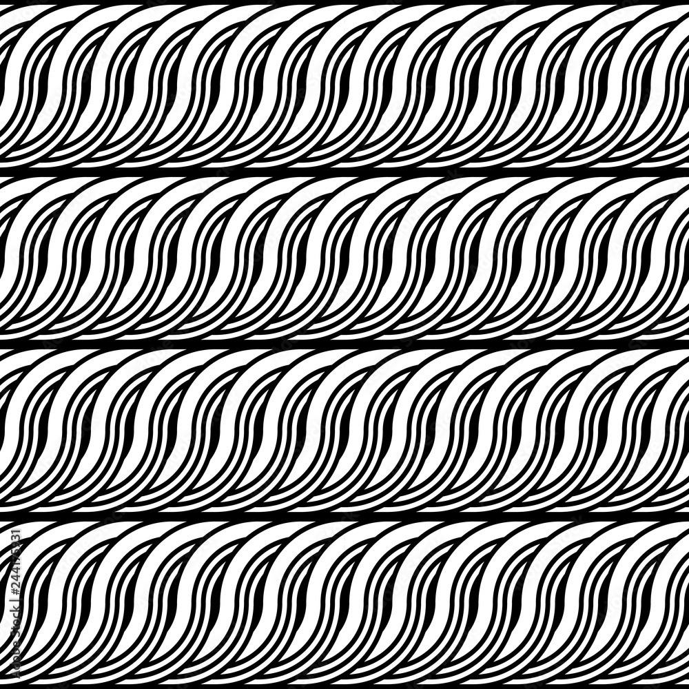Design seamless monochrome waving pattern Design seamless monochrome waving pattern