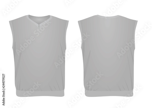 Grey  sleeveless sweater. vector illustration