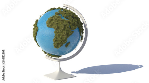 Grassy Globe. 3D illustration. 3D rendering.