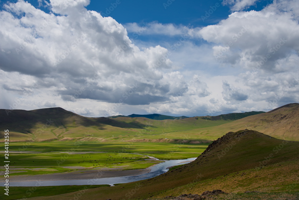Central Mongolia. The Orkhon river near the town of Kharkhorin.
