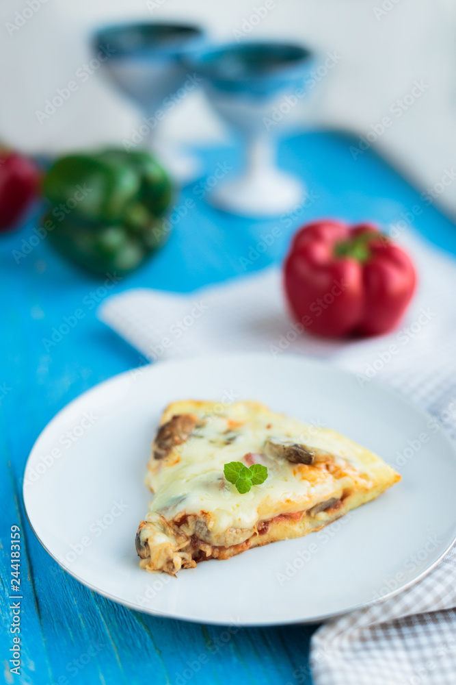 A slice of cheese casserole A slice of cheese casserole