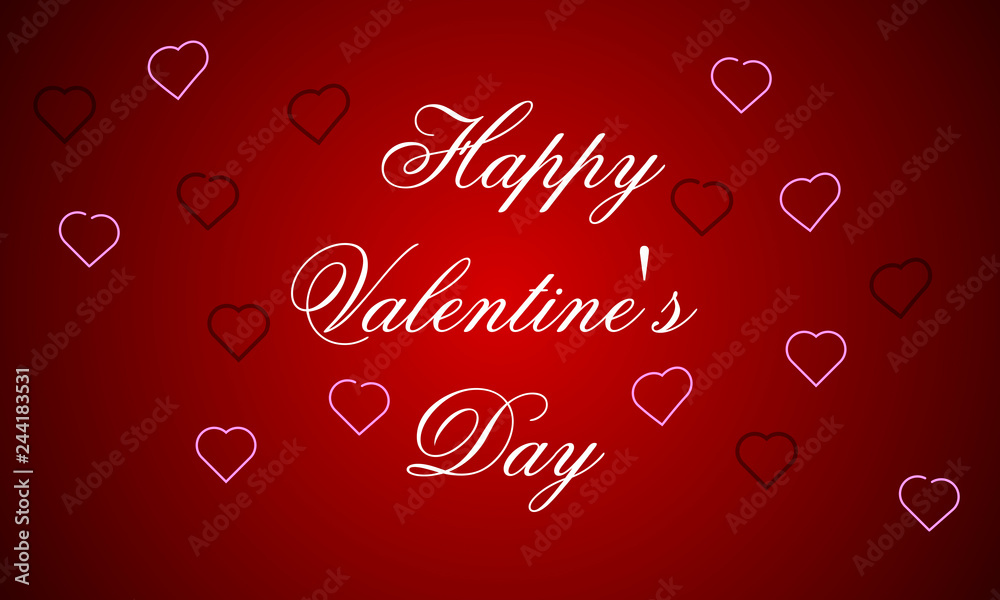 Inscription Happy Valentine's Day and hearts Inscription Happy Valentine's Day and hearts