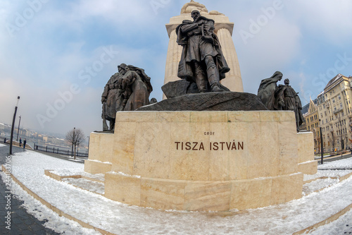 Monument of former Hungarian prime minister Istvan Tisza, Budapest, Hungary photo