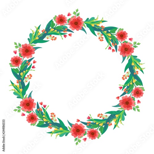 Vector flower wreath. Vector illustration for greeting cards, posters, invitations, art prints, wedding © Nizova Tina