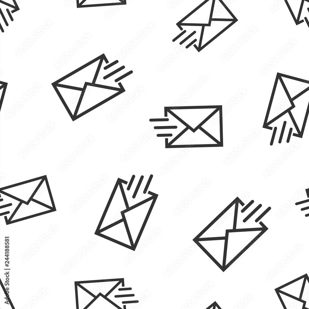 Mail envelope icon seamless pattern background. Email message vector illustration. Mailbox e-mail symbol pattern. Mail envelope icon seamless pattern background. Email message vector illustration. Mailbox e-mail symbol pattern.