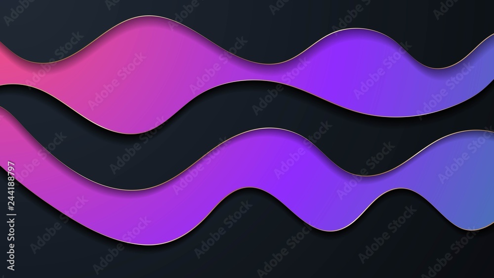 Bright paper cut background with waves layers. Bright paper cut background with waves layers.