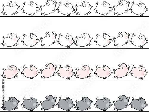 pig border vector