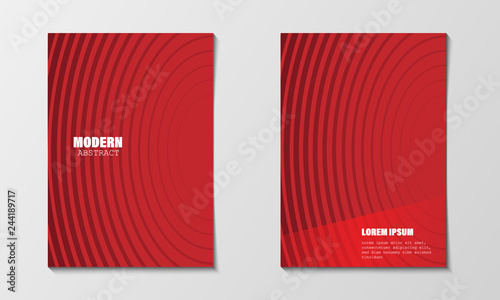 Minimal abstract covers design template. Modern red circle line gradients. Company profile brochure and business annual report. EPS10 vector illustration. Printable A4 size and any paper size