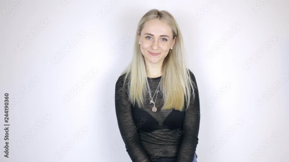 Attractive young european girl smiling Attractive young european girl smiling
