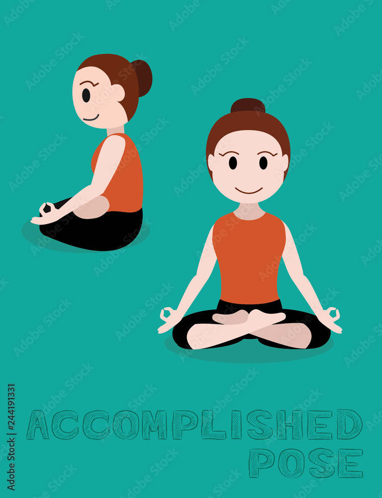Yoga Accomplished Pose Cartoon Vector Illustration