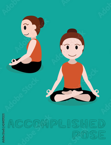 Yoga Accomplished Pose Cartoon Vector Illustration © bullet_chained