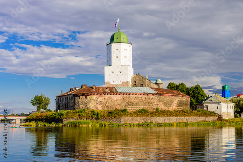 Sightseeing of Russia. Vyborg castle - medieval castle in Vyborg town  a popular architectural landmark  Russia