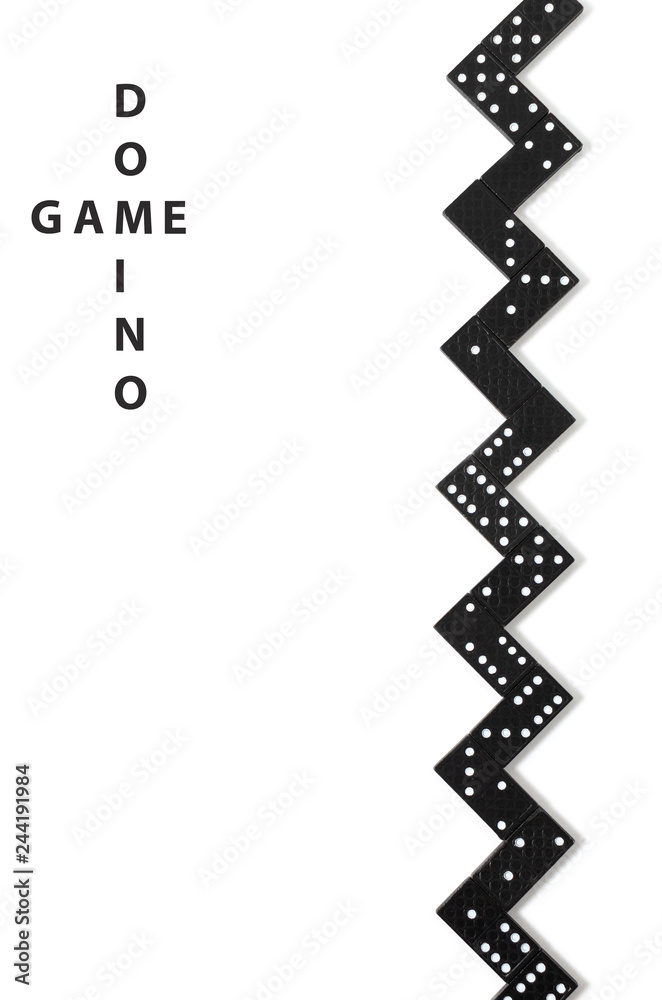 Black dominoes on white background with copy space Black dominoes on white background with copy space