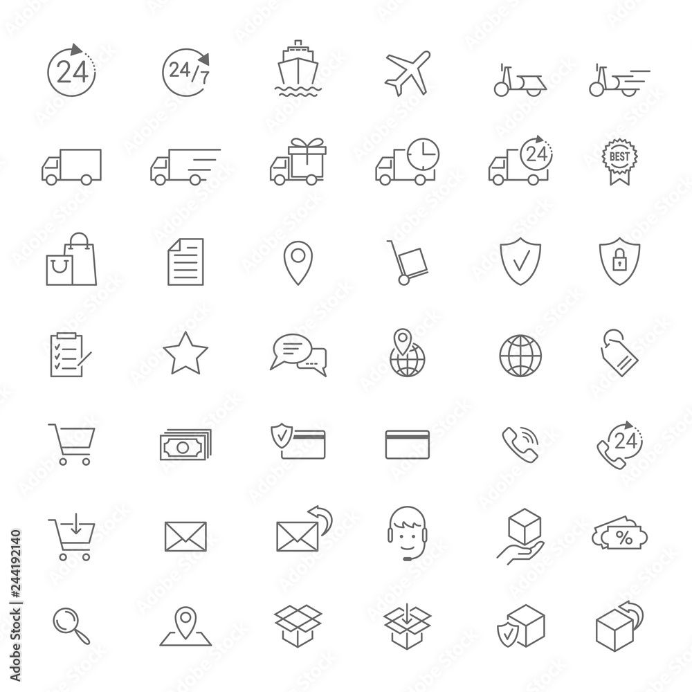 transport, delivery and logistics icons set transport, delivery and logistics icons set