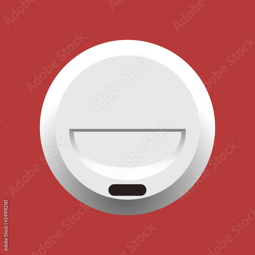 Plastic or paper coffee cup, plastic lid, top viev, view from above