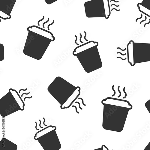 Coffee, tea cup icon seamless pattern background. Coffee mug vector illustration. Drink symbol pattern.