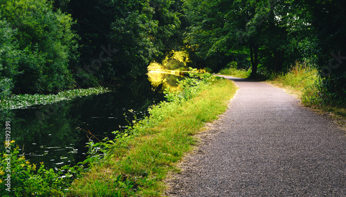 Canvas-taulu Towpath next to canal