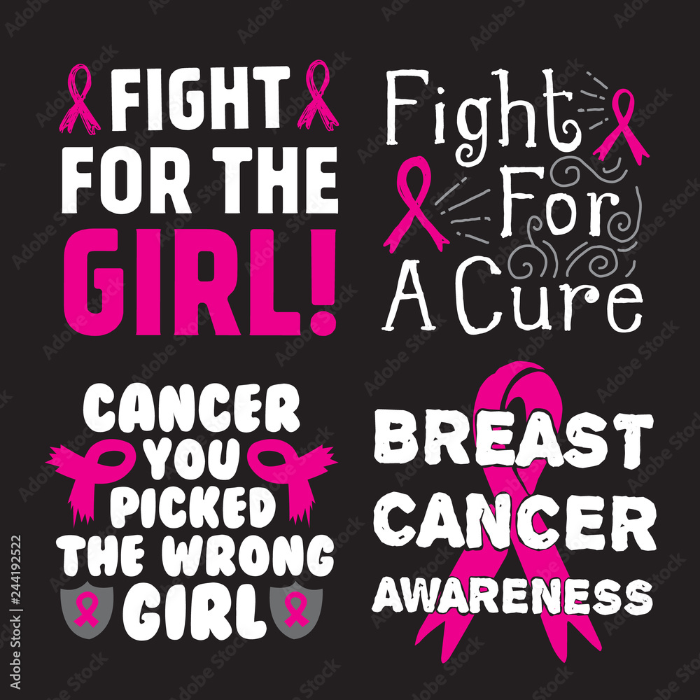 Breast cancer awareness quote t-shirt design template vector