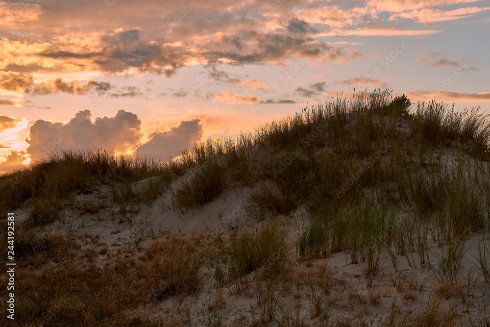 .Abend am Darßer Ort an der Ostsee in der Kernzone des Nationalpark Vorpommersche Boddenlandschaft am Darßer Weststrand, Mecklenburg Vorpommern, Deutschland. .Abend am Darßer Ort an der Ostsee in der Kernzone des Nationalpark Vorpommersche Boddenlandschaft am Darßer Weststrand, Mecklenburg Vorpommern, Deutschland.