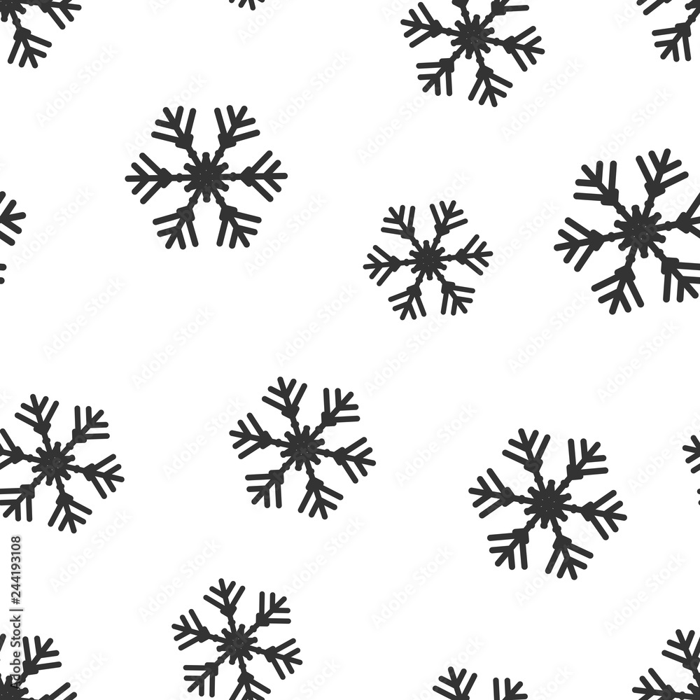 Snowflake icon seamless pattern background. Snow flake winter vector illustration. Christmas snowfall ornament symbol pattern. Snowflake icon seamless pattern background. Snow flake winter vector illustration. Christmas snowfall ornament symbol pattern.