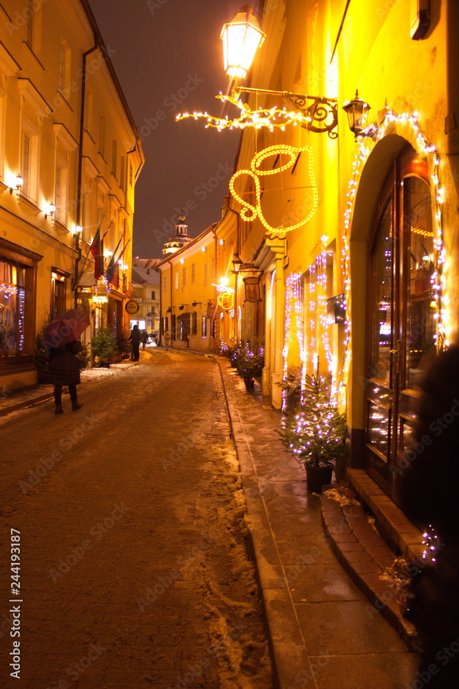  Night. Vilnius. Light. lanterns. roads.vilnius, night, lithuania, city, europe, street, architecture, building, town, capital, baltic, evening, eastern, travel, old, center, business, oldtown, cathed