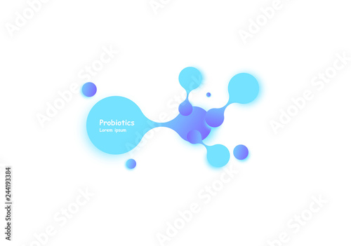 Probiotics bacteria vector design. Probiotics bacteria vector design. Concept of design with Lactobacillus Probiotic Bacteria. Template design with Prebiotic healthy nutrition ingredient
