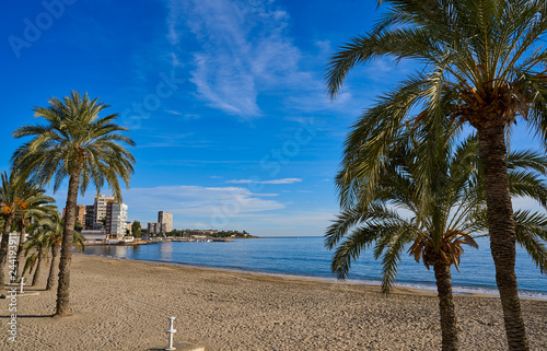 Albufereta beach of Alicante in Spain
