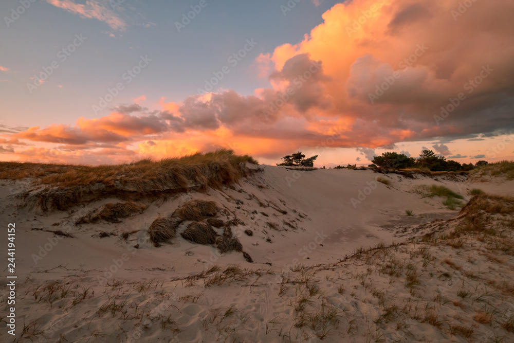 .Abend am Darßer Ort an der Ostsee in der Kernzone des Nationalpark Vorpommersche Boddenlandschaft am Darßer Weststrand, Mecklenburg Vorpommern, Deutschland. .Abend am Darßer Ort an der Ostsee in der Kernzone des Nationalpark Vorpommersche Boddenlandschaft am Darßer Weststrand, Mecklenburg Vorpommern, Deutschland.