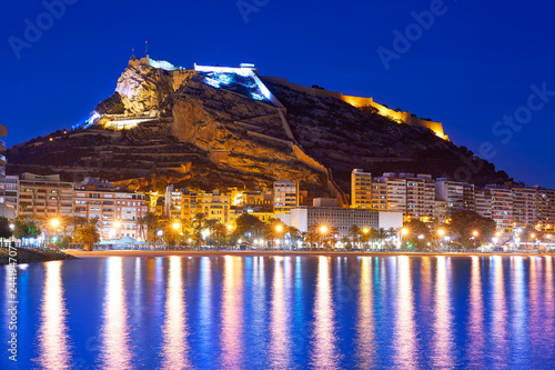 Alicante skyline at sunset from Postiguet