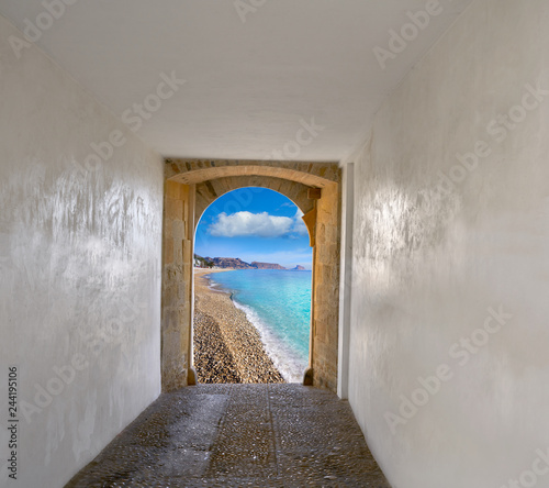Altea photo illustration arch and beach Alicante © lunamarina