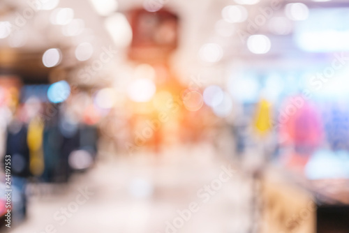 abstact blur image background of shopping mall with crowd people