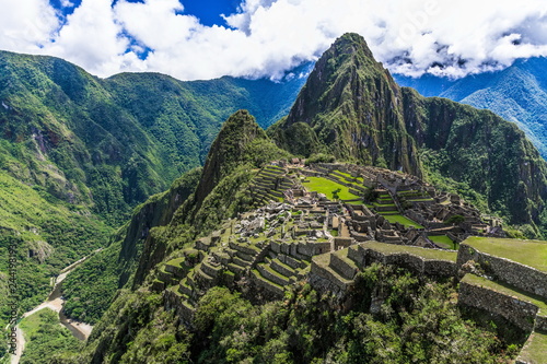 The green mountains of Machu Picchu