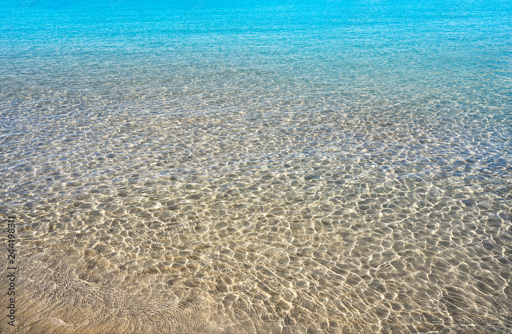 Clear beach water sand in Costa Blanca