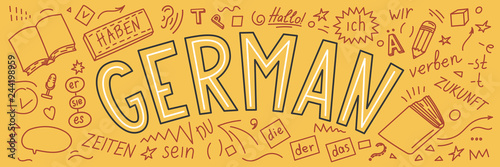 German language Illustration. 