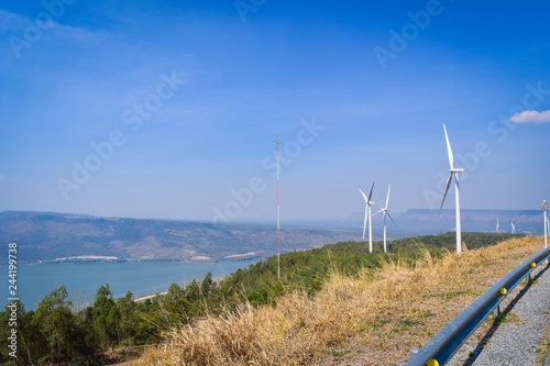 wind turbines on beach