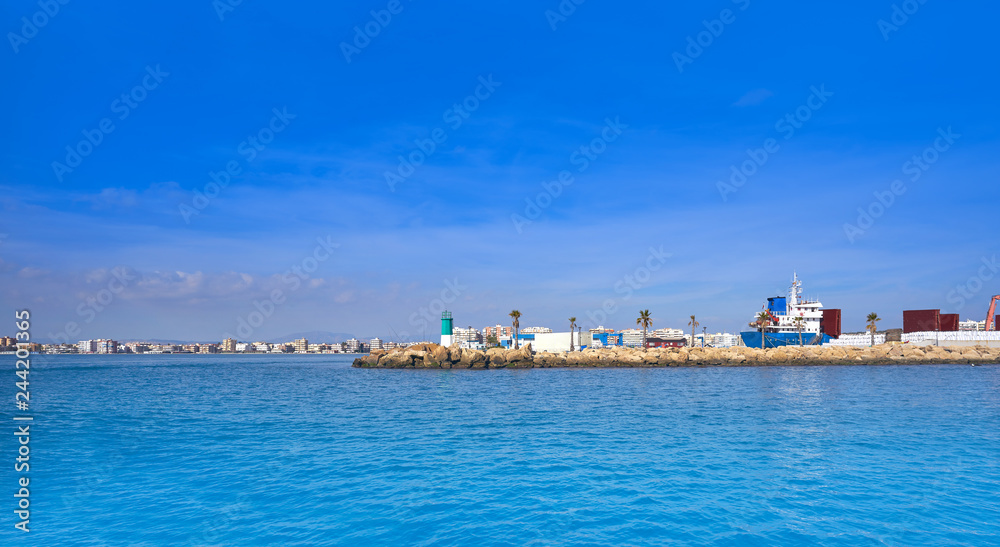 Santa Pola port and skyline in Alicante