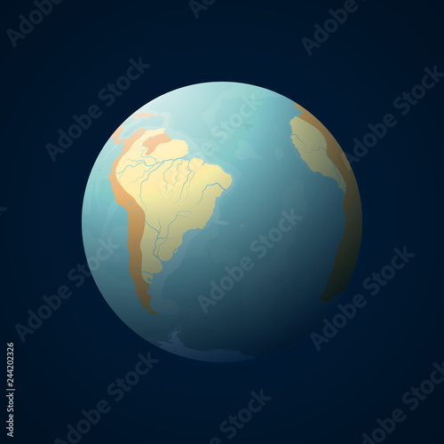 Blue realistic earth globe in space. © artisttop