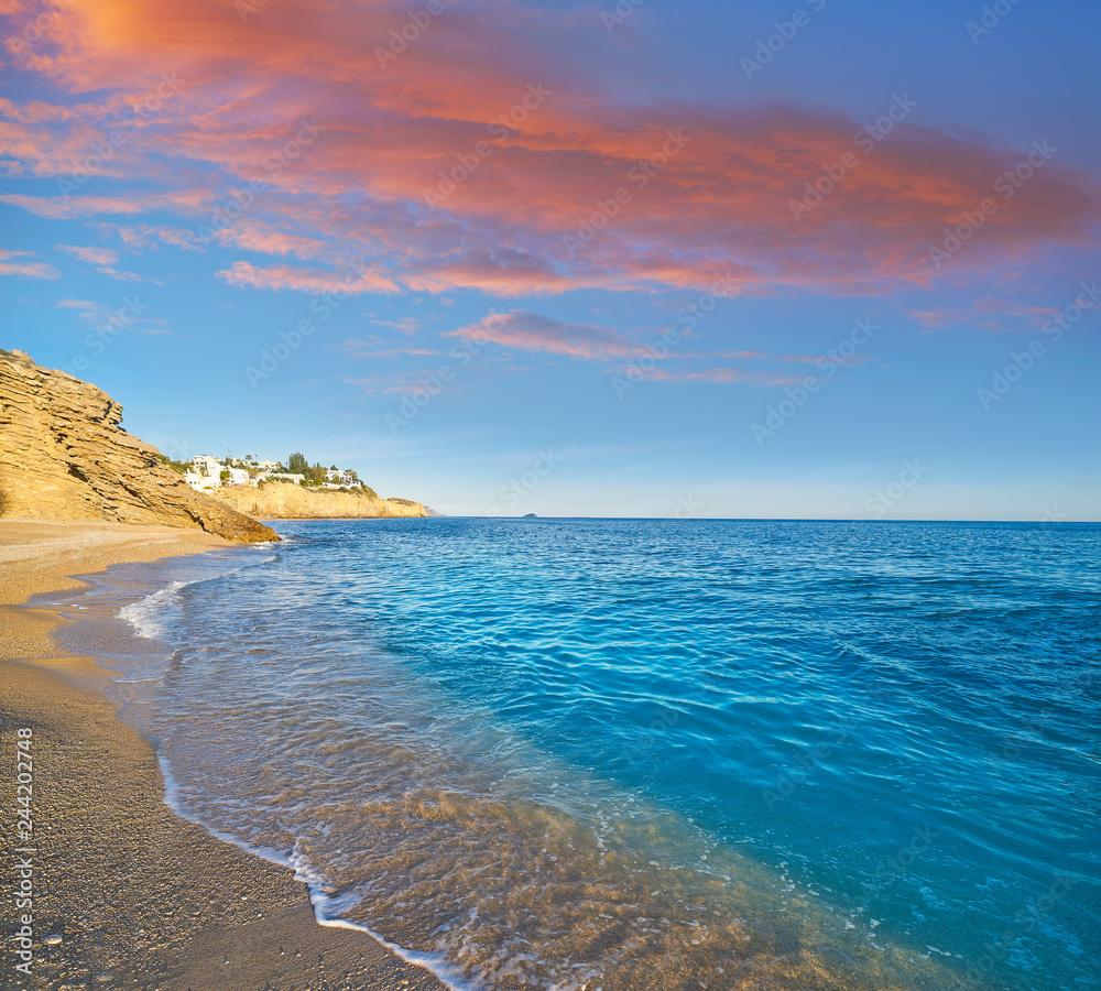 Obraz premium La Caleta beach playa in Villajoyosa of Alicante