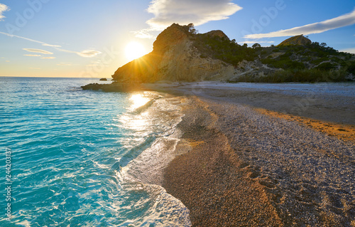 La Caleta beach playa in Villajoyosa of Alicante photo