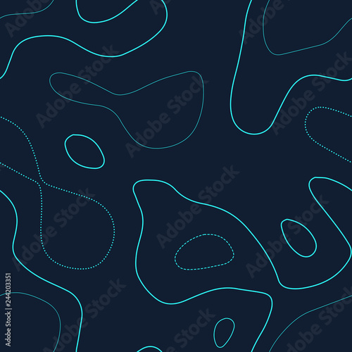 Terrain topography. Admirable topography map. Futuristic seamless design, actual tileable isolines pattern. Vector illustration.