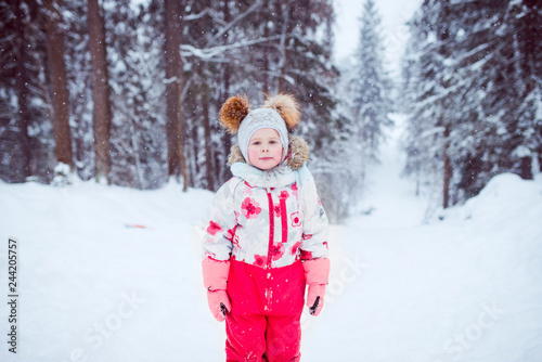 cute girl winter walk