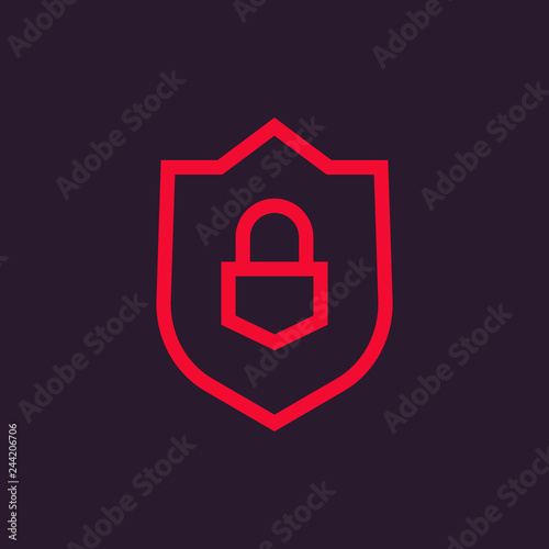 shield icon, security pictogram