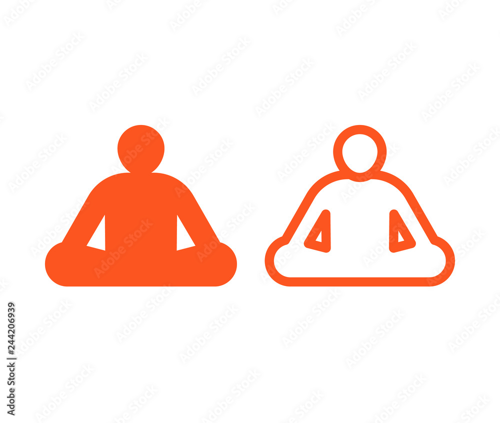 yoga icon in two styles yoga icon in two styles